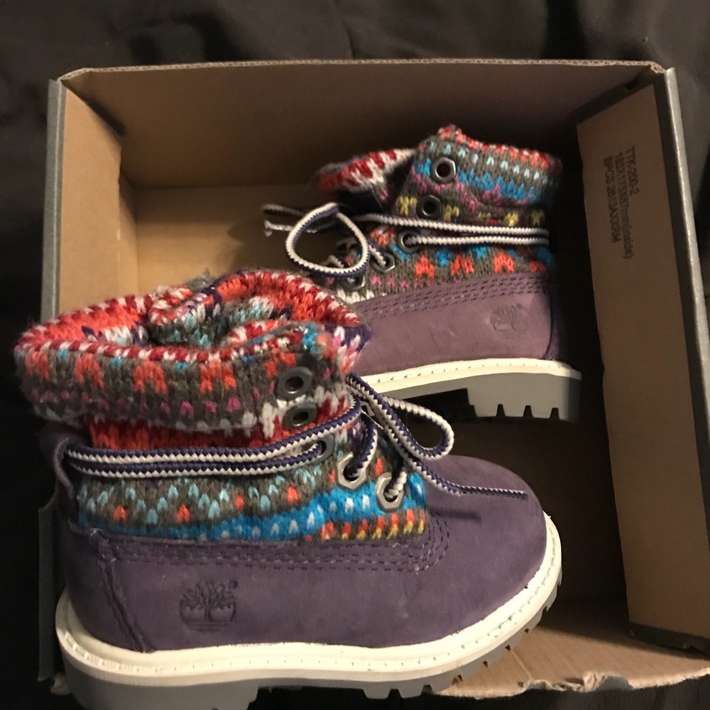 Toddler size 5 purple timberland boots
